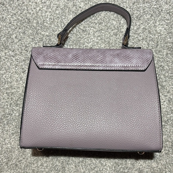 Dune London Purple Leather Handbag faux snakeskin top handle purse lavender bag - Picture 4 of 14
